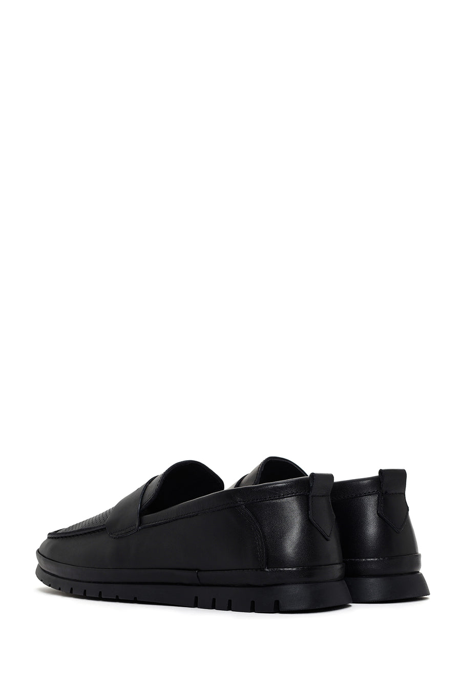 Men's Black Leather Casual Loafer