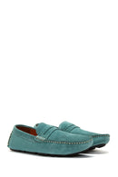 Men's Blue Suede Leather Casual Loafer | Derimod