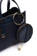 Women's Navy Blue Long Strap Mini Classic Handbag | Derimod