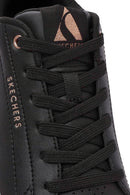 Skechers Women's Black Uno Court Lace-Up Chunky Sole Leather Sneakers | Derimod