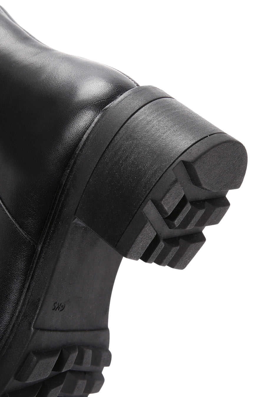 Women's Black Zippered Thick Heeled Leather Boots