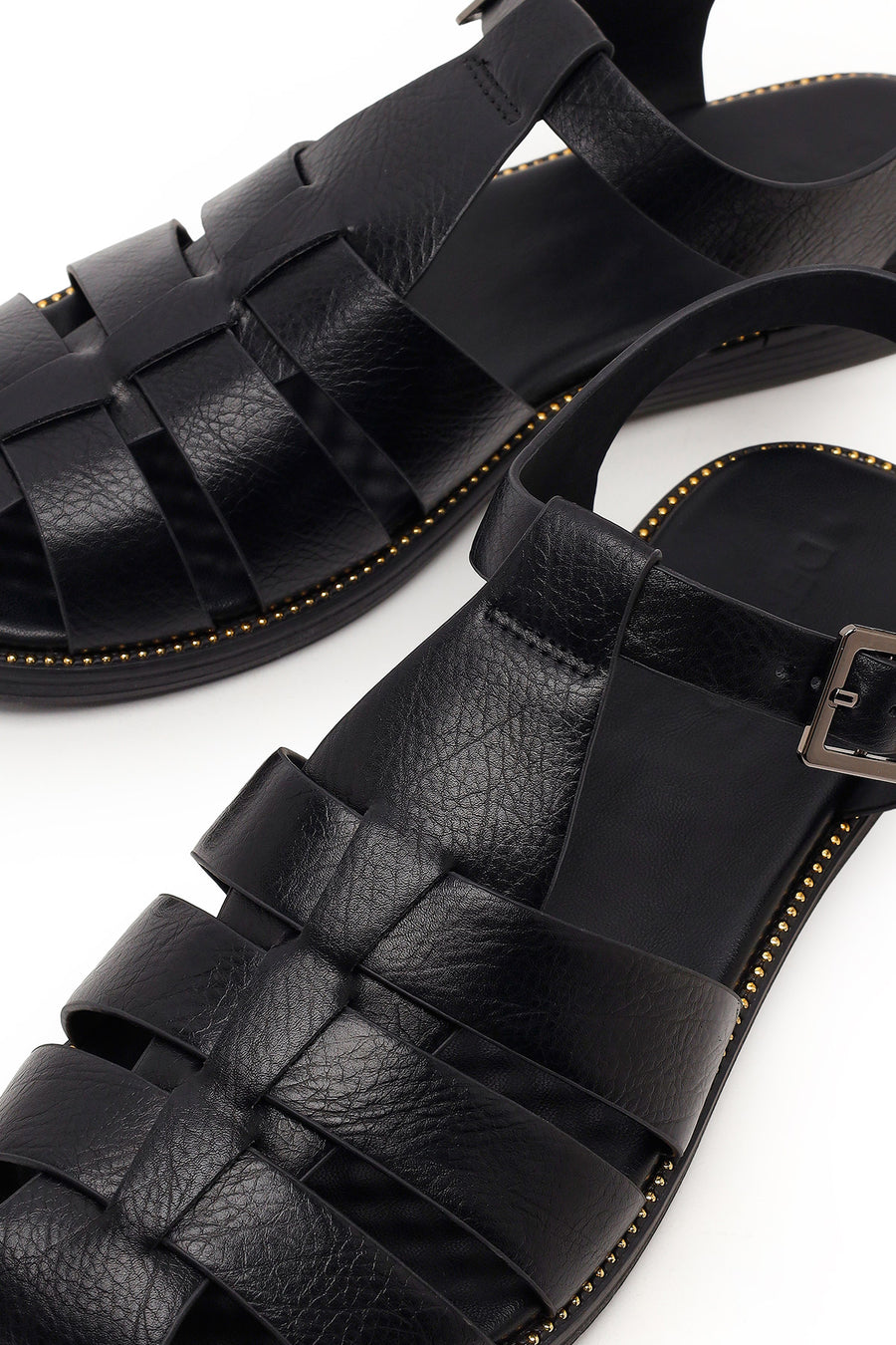 Women's Black Ankle Buckle Sandals