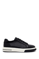 Male Black Lace-Up Thick-Soled Leather Sneaker | Derimod