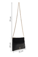 Woman Black Braided Chain-Strap Clutch Bag | Derimod