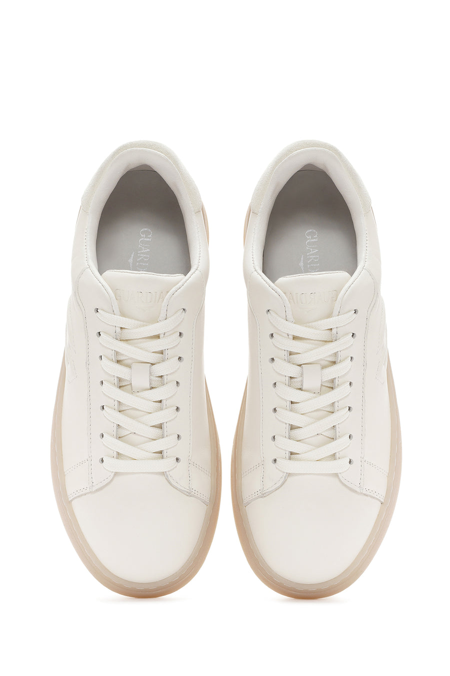 Alberto Guardiani Men's White New Era Lace-Up Leather Sneakers