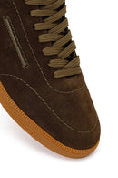 Erkek Haki Bağcıklı Süet Deri Sneaker | Derimod