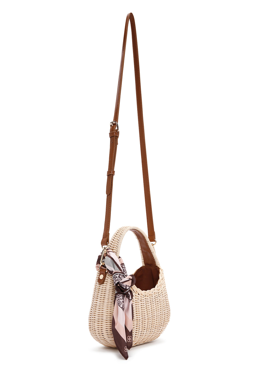 Women's Beige Long Strap Straw Crossbody Bag