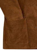 Trix Woman Brown Oversize Suede Leather Jacket | Derimod