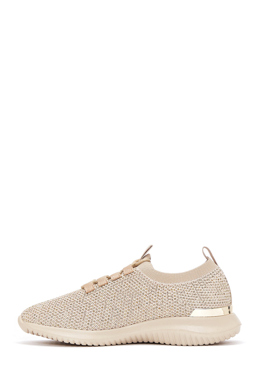 Kadın Bej Taşlı Sneaker