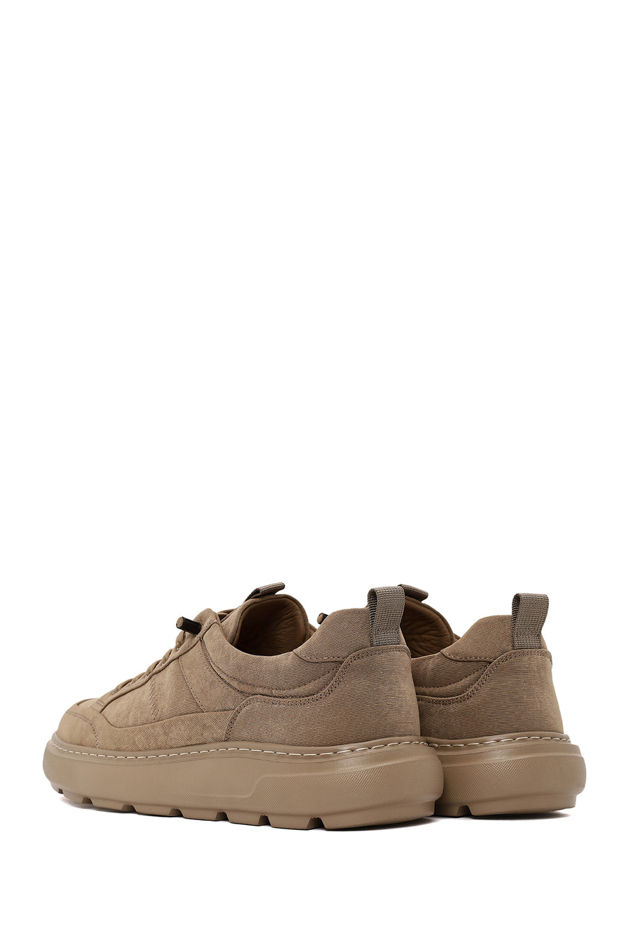 Derimod Zero Erkek Bej Bağcıklı Kalın Tabanlı Kumaş Sneaker