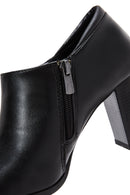 Women's Black Zippered Chunky Heel Boots | Derimod