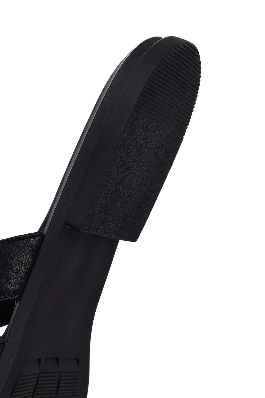 Woman Black Leather Slippers