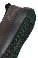 Male Gray Lace-Up Thick-Soled Nubuck Leather Sneaker | Derimod