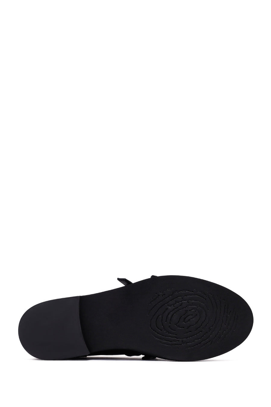 Woman Black Buckled Leather Masculine Loafer