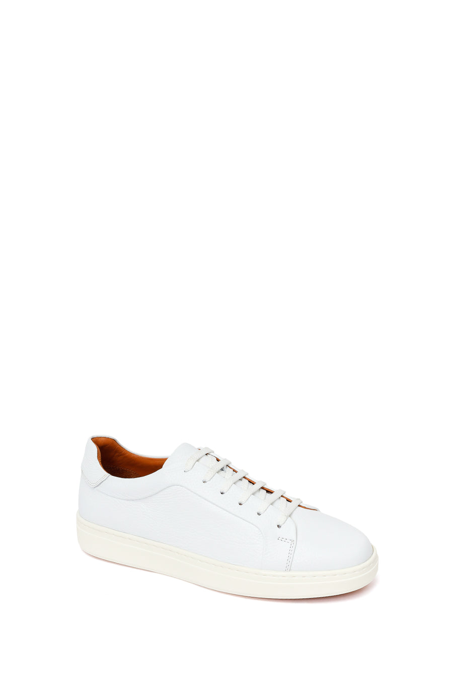 Erkek Beyaz Bağcıklı Deri Sneaker