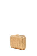 Woman Gold Long Chain Strap Embellished Mini Box Evening Bag | Derimod