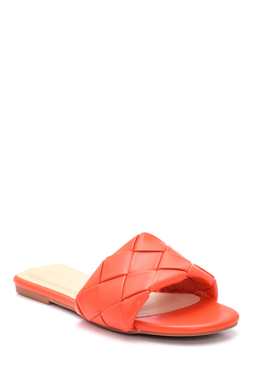 Women's Red Braided Flat Slippers