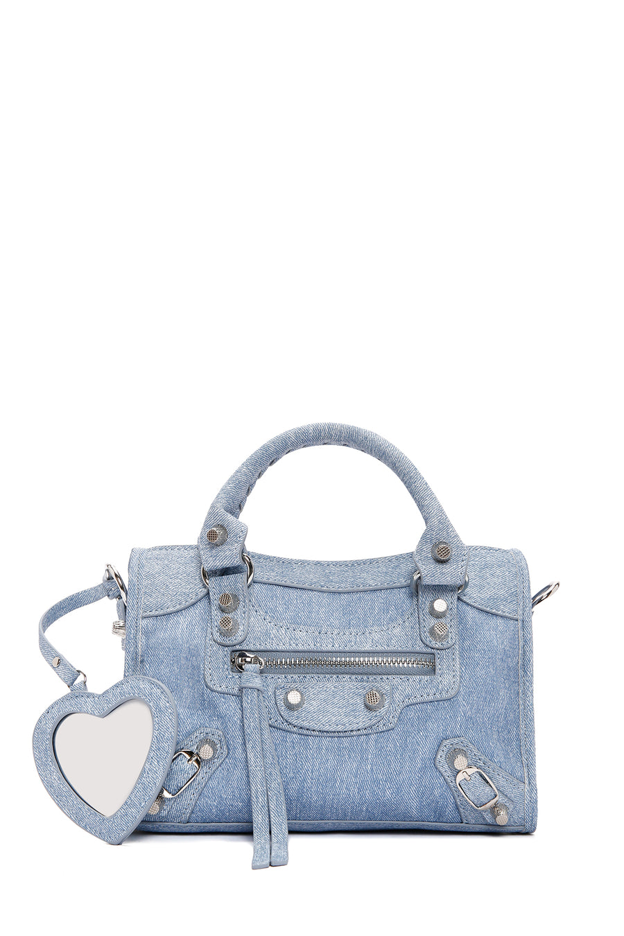 Women's Blue Long Strap Jean Fabric Crossbody Bag