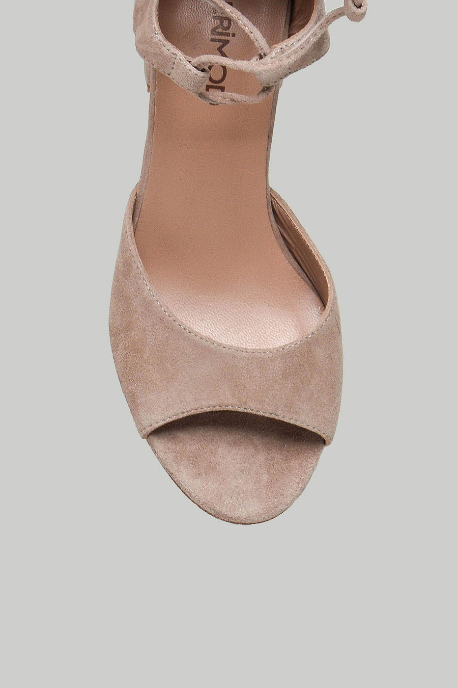 Suede Ankle Strap Powder Women's Heeled Leather Sandals