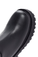 Women's Black Zippered Leather Boots | Derimod