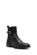 Woman Black Zippered Leather Boat | Derimod
