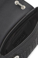 Women's Black Chain Strap Embellished Mini Evening Bag | Derimod