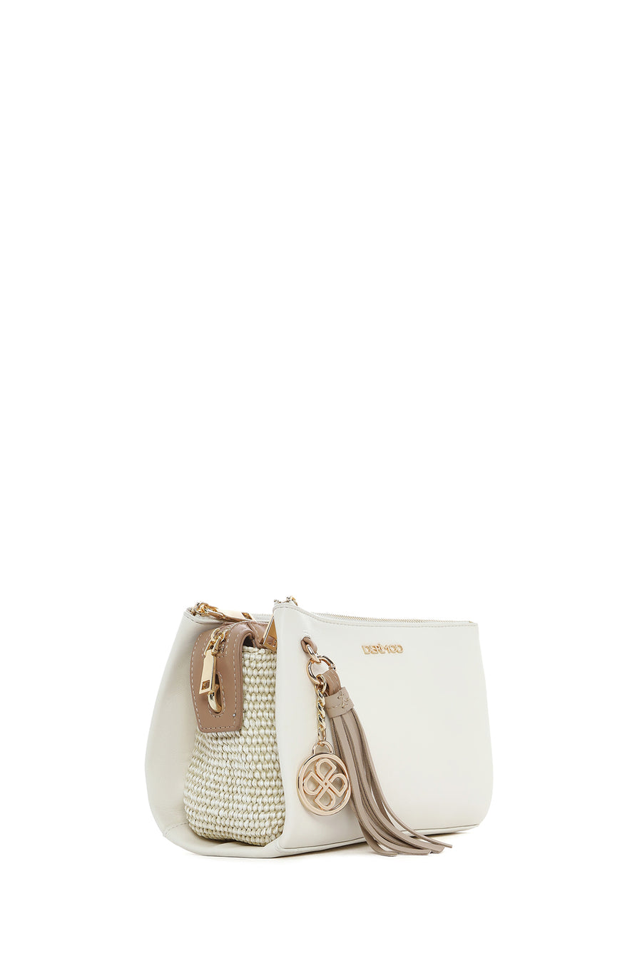 Women's Cream Long Strap Accessory Detailed Crossbody Bag