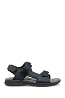 Geox Men's Navy Blue U Spherica Ec5 B- Nbk Synt.Le Double Strap Fabric Sandals | Derimod