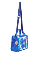 Woman Blue Long Strap Printed Shoulder Bag | Derimod