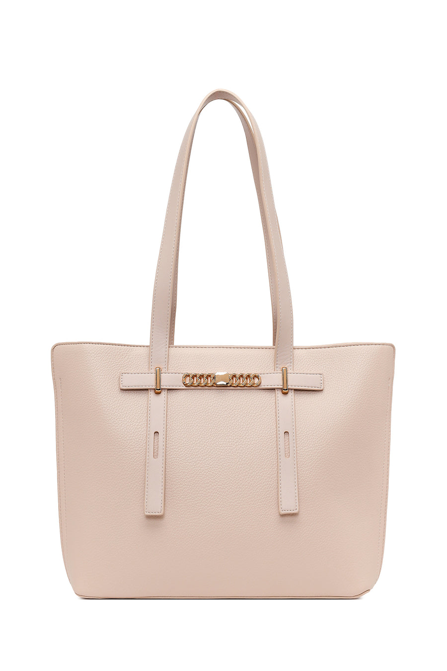 Woman Cream Long-Strap Shoulder Bag