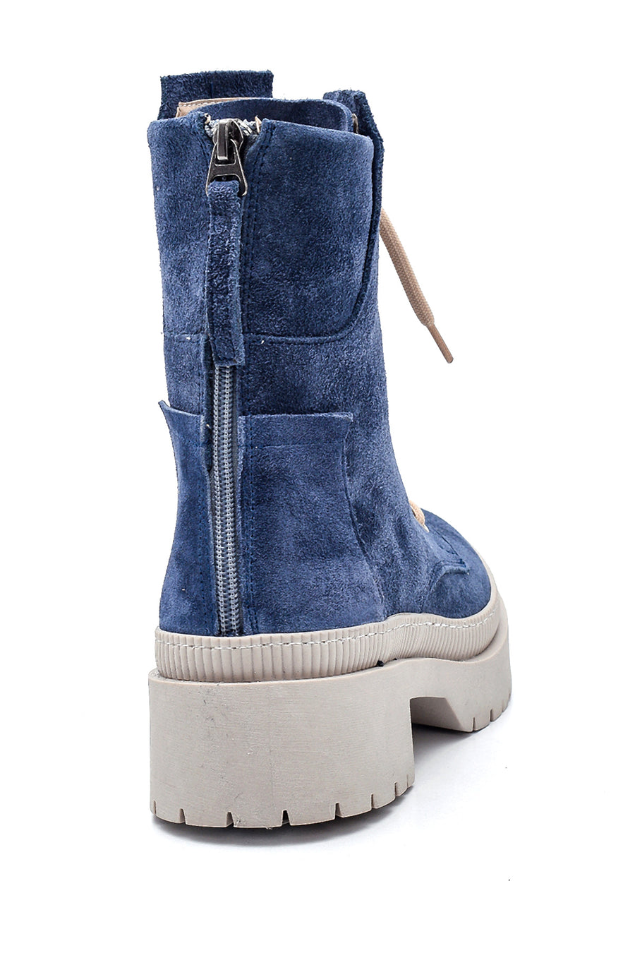 Women's Leather Suede Zippered Boots