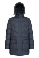 Geox Men's Gray Sandford Hooded Long Coat | Derimod