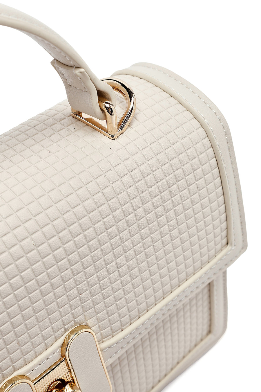Women's Cream Long Strap Printed Crossbody Bag