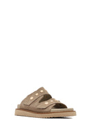 Women's Mink Suede Leather Slippers | Derimod