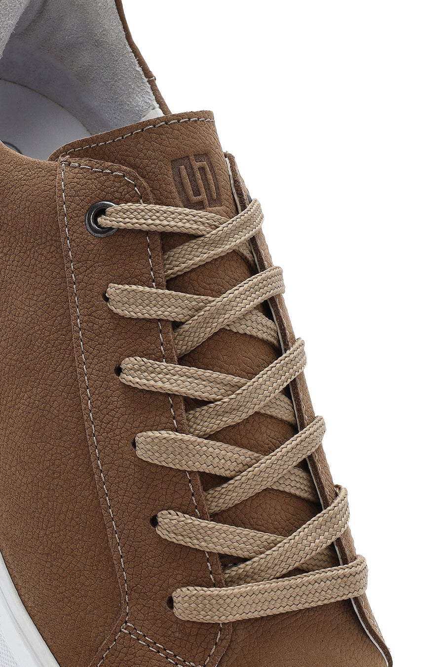 Men's Mink Lace-Up Nubuck Leather Sneaker