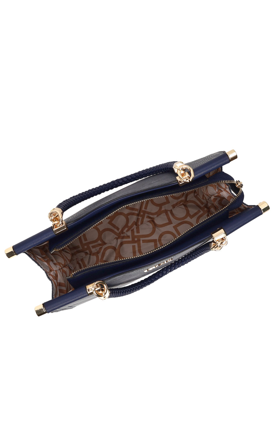 Woman Navy Long-Strap Printed Classic Shoulder Bag