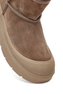Women's Powder Pink Thick-Soled Suede Leather Teddy Boots | Derimod