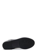 Woman Black Lace-Up Zipper Detail Leather Postal Boots | Derimod