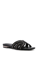 Women's Black Stone Slippers | Derimod