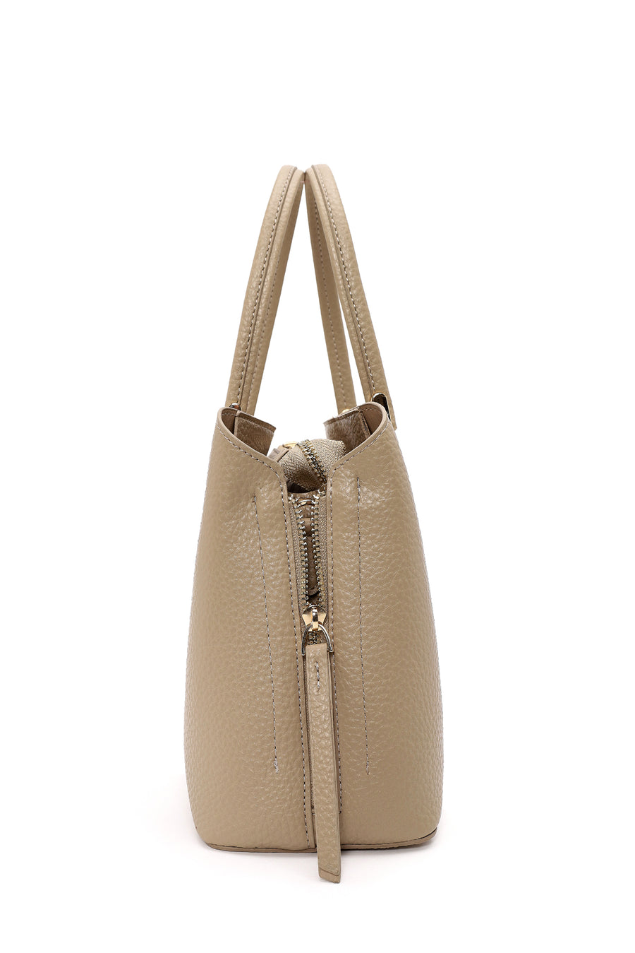 Woman Cream Classic Long-Strap Shoulder Bag
