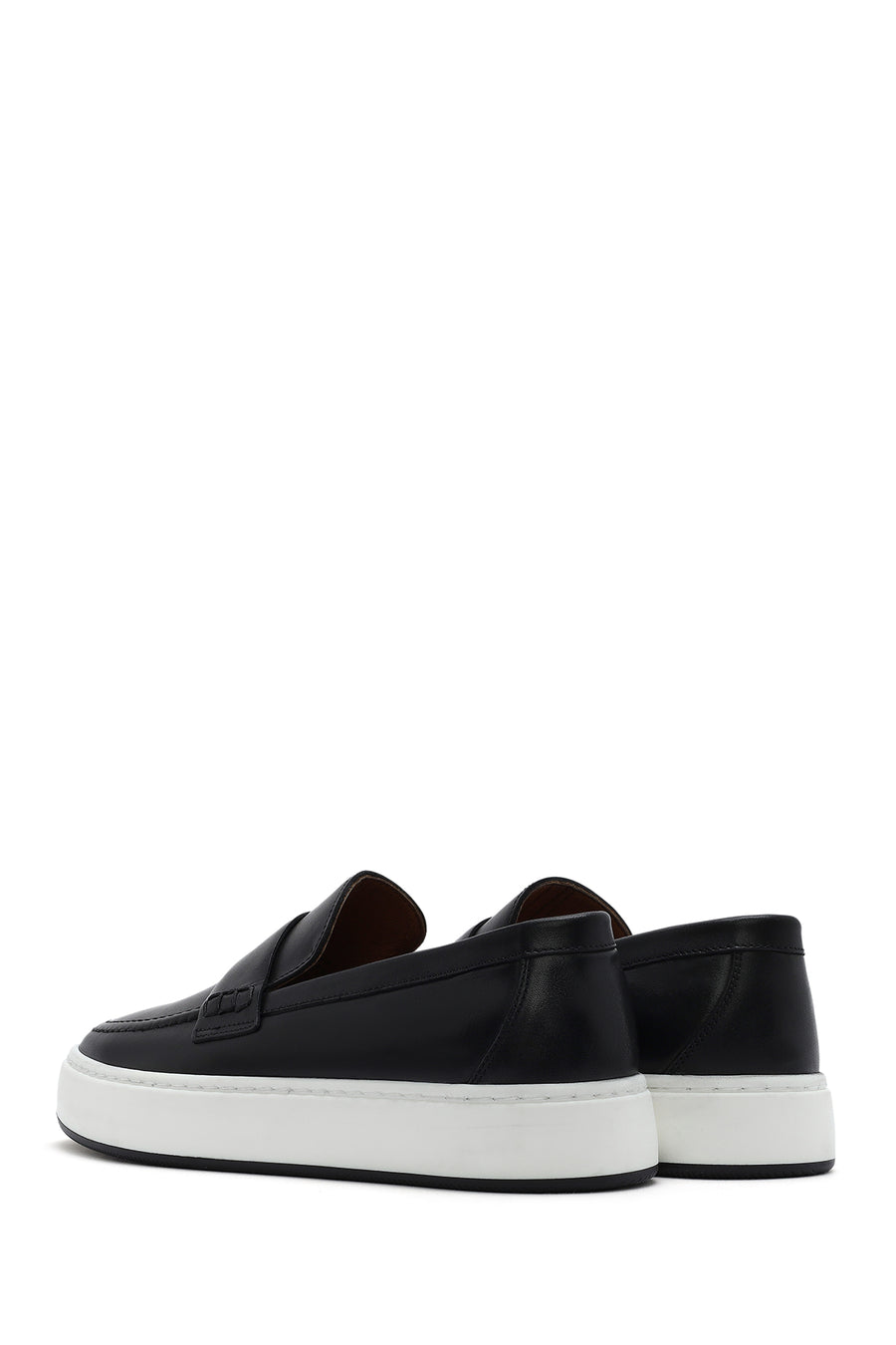 Men's Black Chunky Leather Loafers