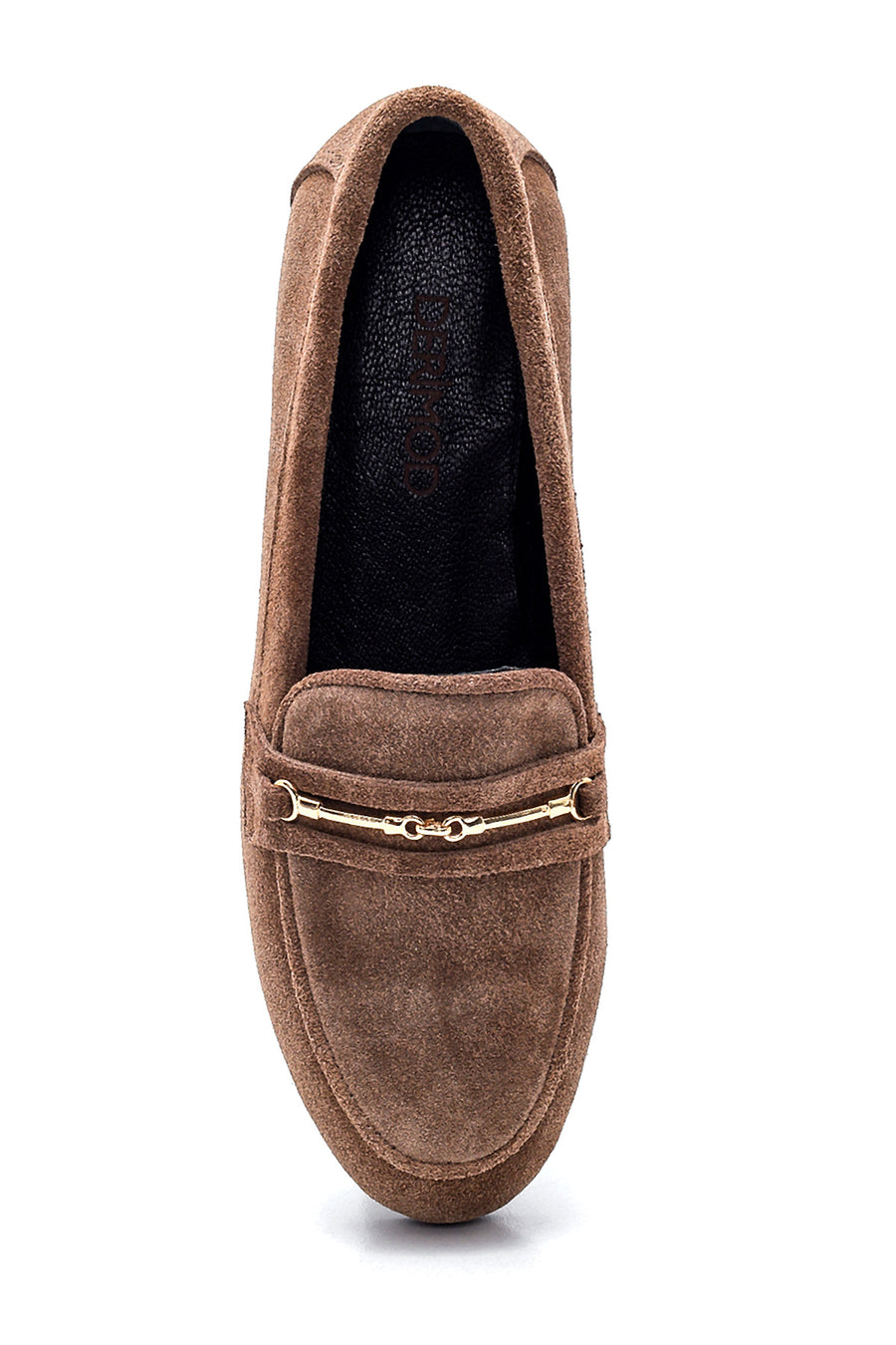 Women's Leather Buckle Suede Loafer