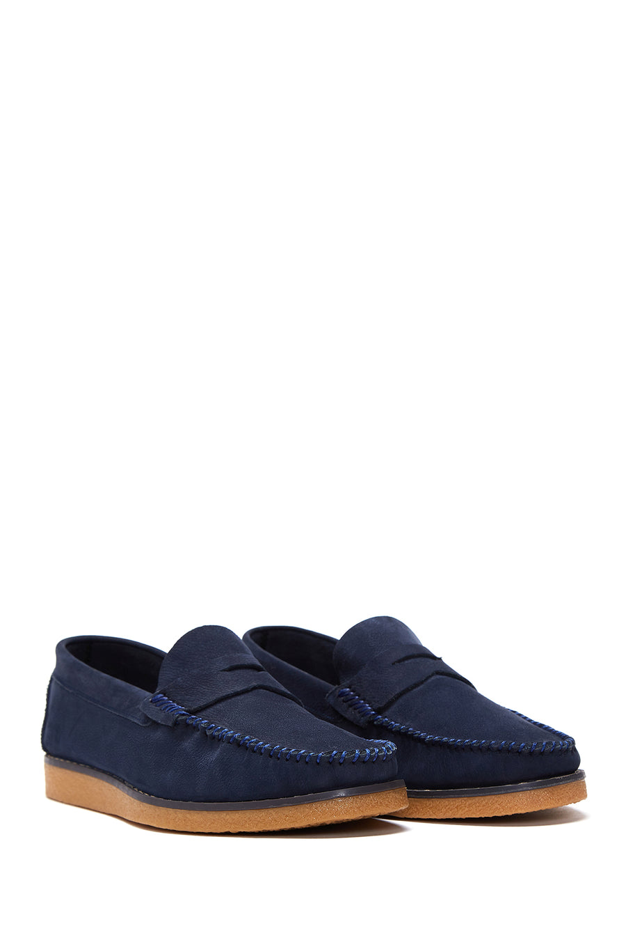 Erkek Lacivert Deri Casual Loafer
