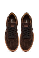 Woman Brown Lace-Up Suede Leather Sneaker | Derimod