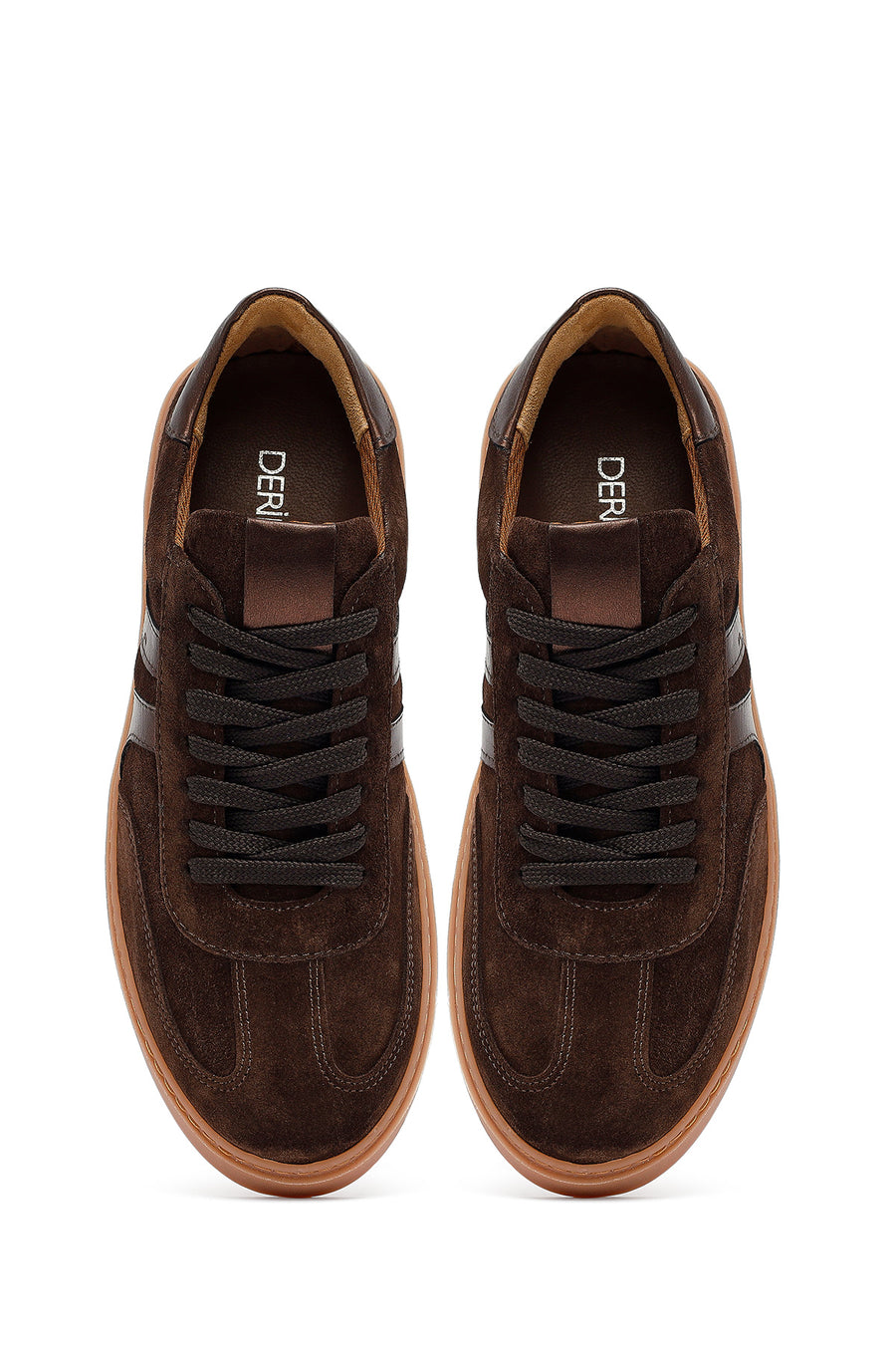 Woman Brown Lace-Up Suede Leather Sneaker