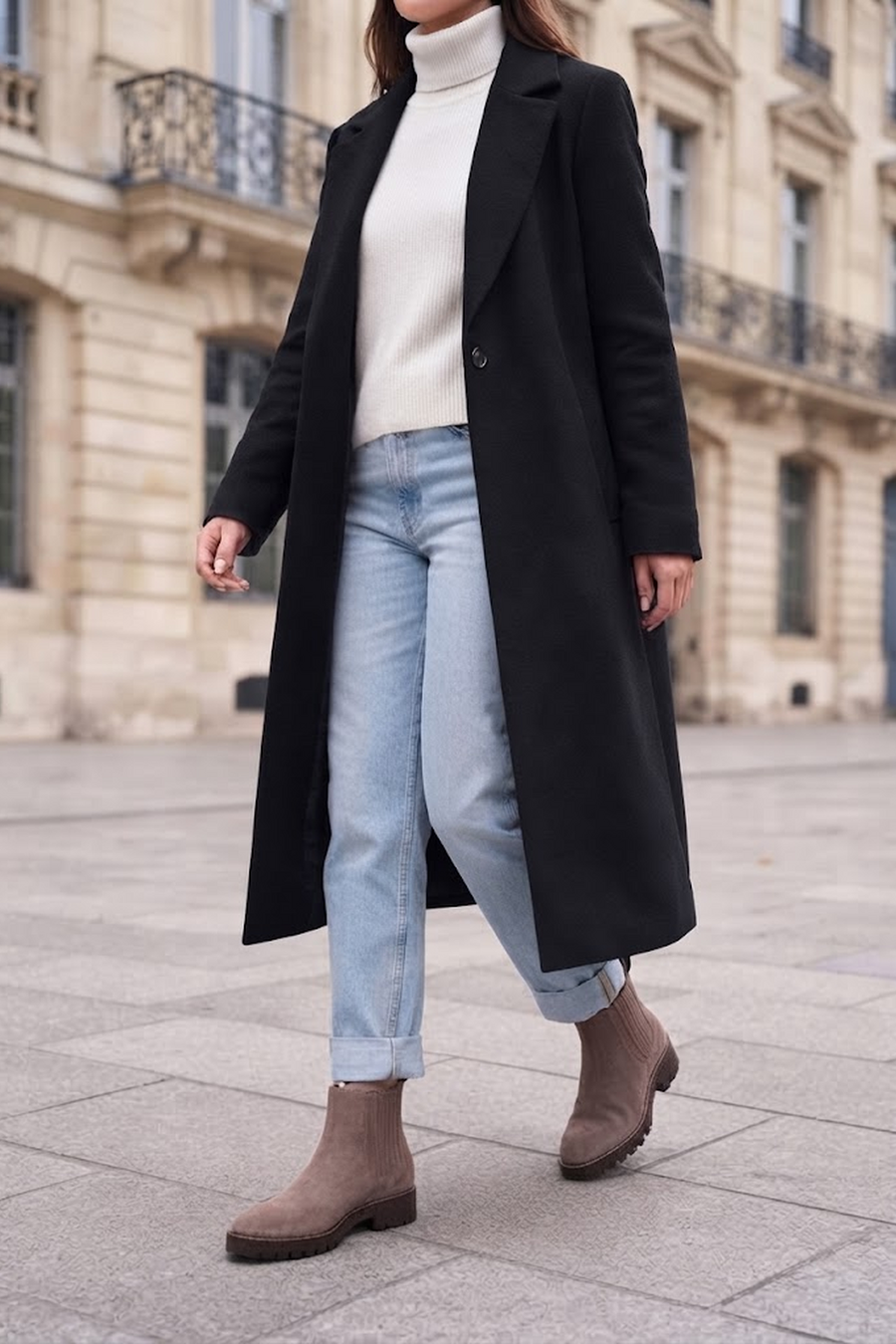 Woman Mink Suede Leather Chelsea Boots