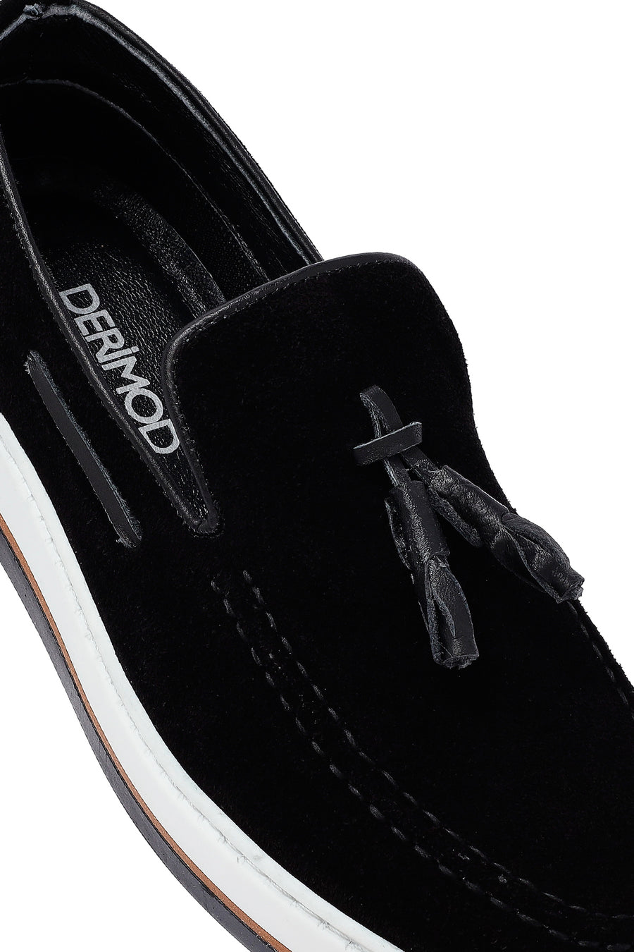 
Men's Black Suede Leather Tassel Casual Loafer
