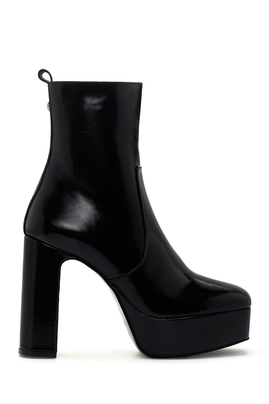 Women's Black Platform Thick Heeled Patent Leather Boots 23WFD163616 | Derimod