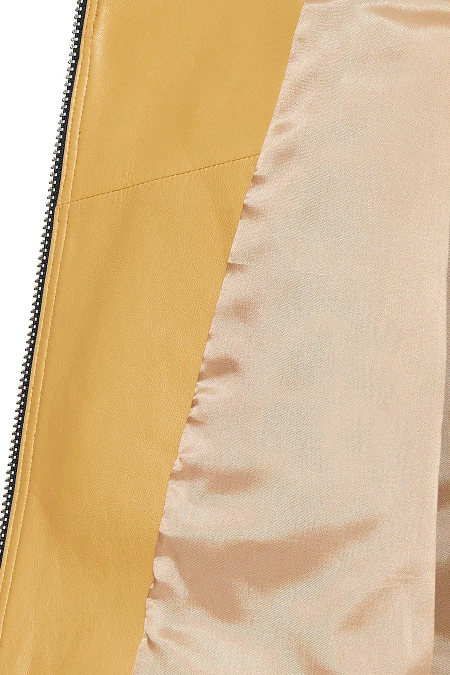 Latoya Women's Yellow Double Breasted Leather Jacket