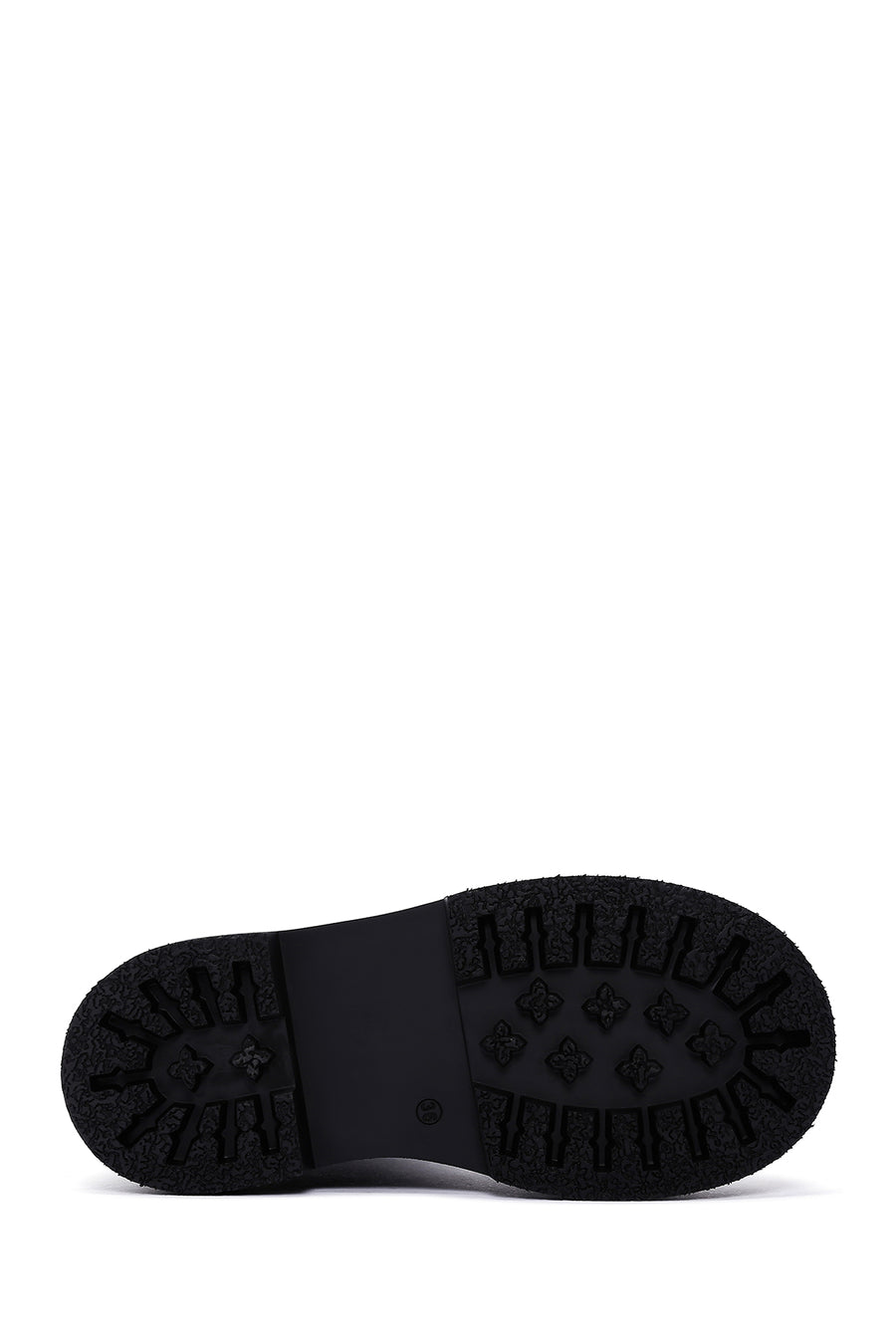 Women's Black Thick Soled Zippered Leather Boots